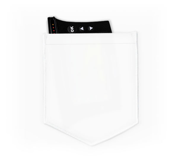 Вырубной календарик компании «Агроштурман» в кармане белой рубашки