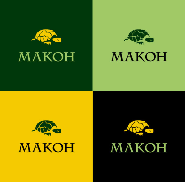Фирменными цветами компании «Макон» являются темно-зеленый, черный, салатовый и желтый