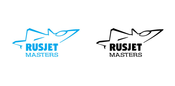 Эмблема RusJet Masters в одноцветном и черно-белом вариантах исполнения